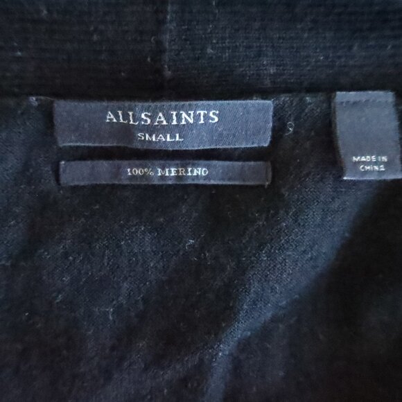 FLAWED All Saints Merino Wool Wasson Pirate Cardigan pls read - Picture 6 of 9